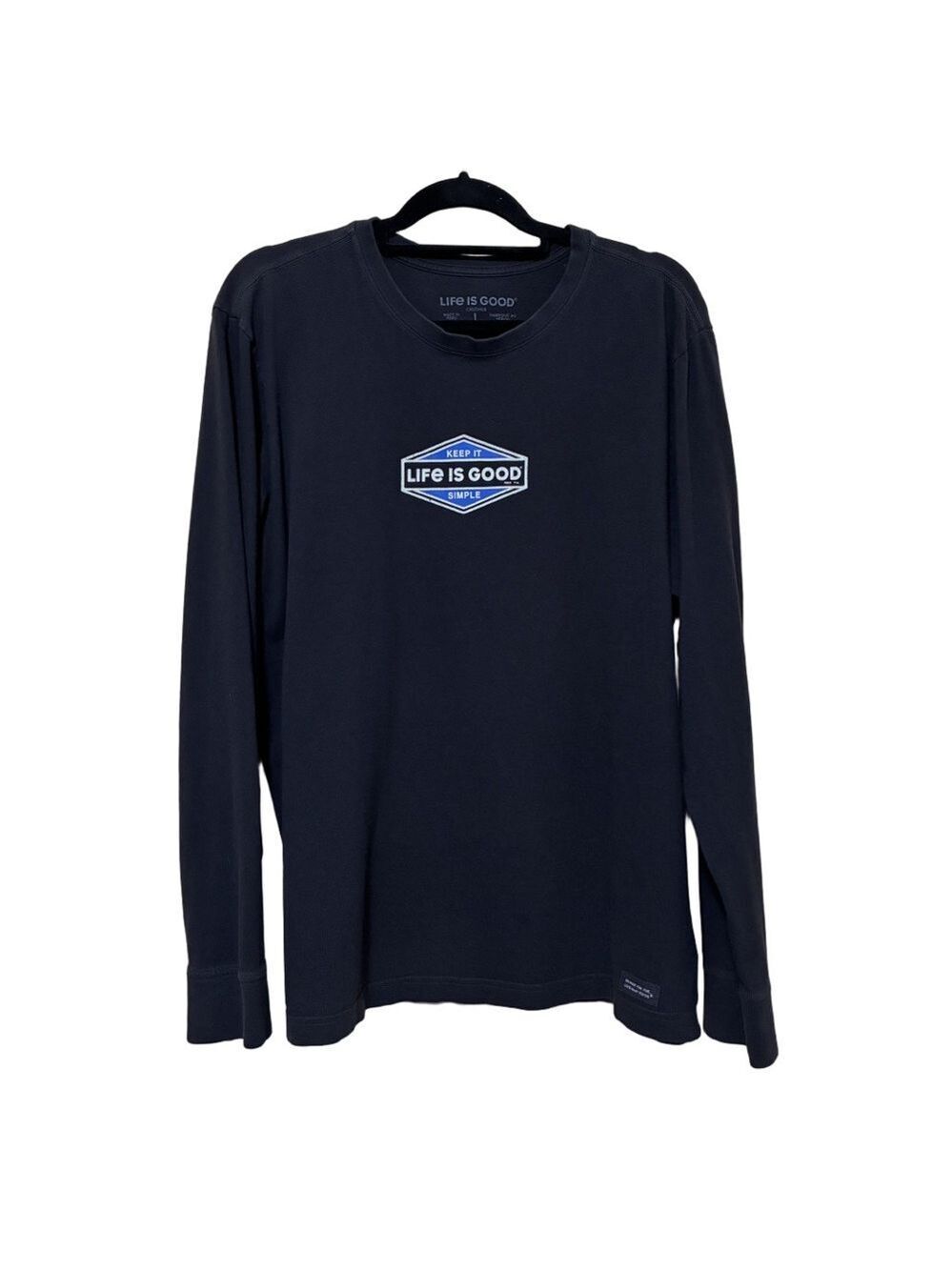 Life Is Good Keep It Simple Crusher Tee Men’s L Black Long Sleeve T-Shirt